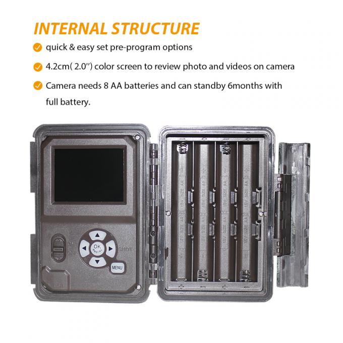 Fotocamera di caccia a infrarossi 30MP1080P Fotocamere a doppio obiettivo per giochi all'aria aperta Trap Wildlife Waterproof 940nm IR Camera 7