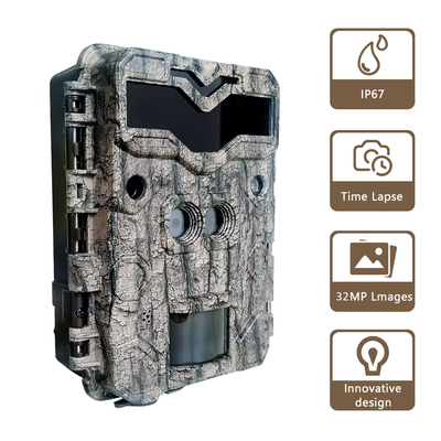 Gioco delle macchine fotografiche 4K di caccia di 32MP Dual Lens HD nessuna macchina fotografica della fauna selvatica di incandescenza