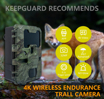 KW866 WIFI Percorso di caccia alla fauna selvatica Fotocamera impermeabile IP67 OEM/ODM 512GB Memoria SD 32MP 4K facile da usare