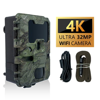 KW866 WIFI Traccia da caccia Fotocamera impermeabile IP67 OEM/ODM 512GB Memoria SD 32MP 4K