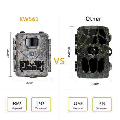 KW561 Trail Infra Cam Mini 30MP 0.25s Velocità 4K Video Risoluzione Sensore CMOS impermeabile SD Me
