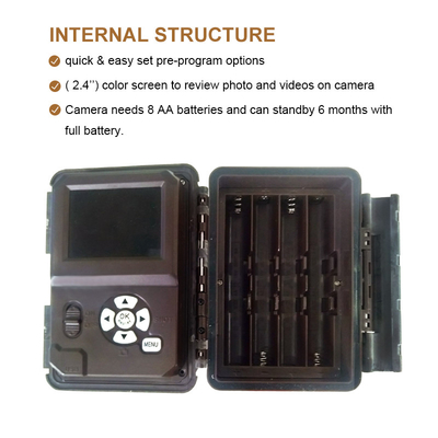 KW698A fotocamera da caccia a doppio obiettivo 2 sensori fotocamera da esplorazione 4K videocamera da gioco visione notturna