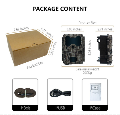 KW865 WIFI Camera nascosta impermeabile IP67 20MP 0.6s velocità di attivazione fino a 512GB di archiviazione