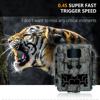 KW591 fotocamera per la fauna selvatica senza luce sensori doppi 1080P impermeabile IP67 0.4s velocità di attivazione fino a 512GB di archiviazione Fotocamera da caccia