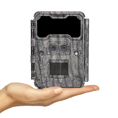 Fotocamera da caccia all'aperto KW696 a doppia lente 30MP impermeabile IP67 visione notturna 1080p fino a 512GB di archiviazione fotocamera senza traccia luminosa