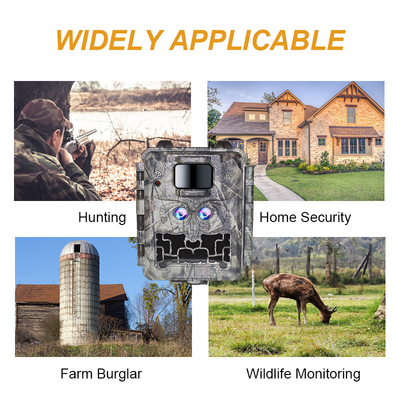 30MP No-Glow LED Trail Camera per gioco di caccia di visione notturna con video 1080P e capacità di scheda di memoria 512GB