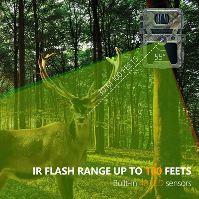 Fotocamera per giochi KW571 con impermeabile IP67 Sensore CMOS senza lucentezza 30MP foto 1080P 0,25s velocità di attivazione visione notturna