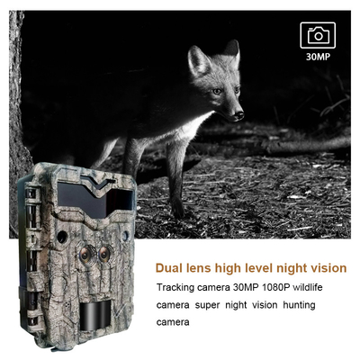 Fotocamera a doppio obiettivo per la fauna selvatica 0,25s Velocità di cattura 30MP Immagine cristallina 1080P No - Glow Night Vision Camera