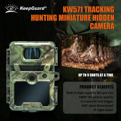 Minicamera wireless per l'esplorazione della fauna selvatica con camuffamento da 30MP IP66 impermeabile e funzione PIR per la caccia e la sicurezza
