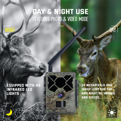 Telecamera da caccia 4G KW886 con telecomando, capacità video 1080p e portata notturna di 120 piedi