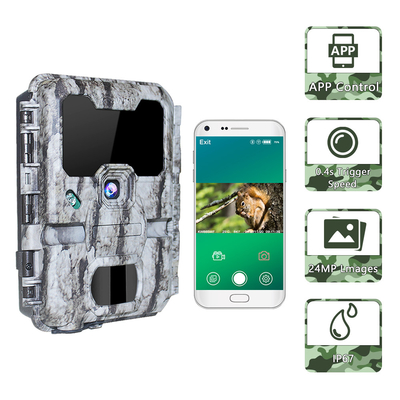 La macchina fotografica 24MP Scouting Camera No della traccia del gioco emette luce funzione infrarossa nera di wifi di innesco di visione notturna 0.25s