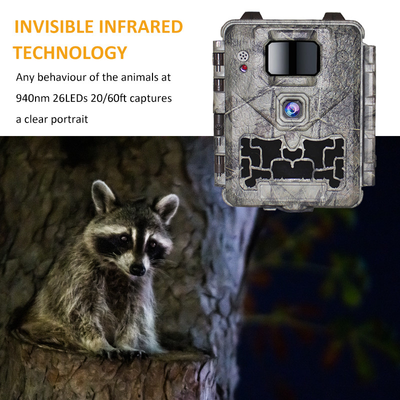 KW561 Trail Infra Cam Mini 30MP 0.25s Velocità 4K Video Risoluzione Sensore CMOS impermeabile SD Me